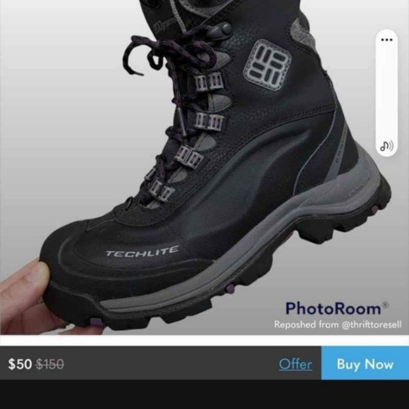 Columbia Techlite Omni Heat Waterproof Bugaboot Womans Snow Boots SIZE 6 - Picture 3 of 4